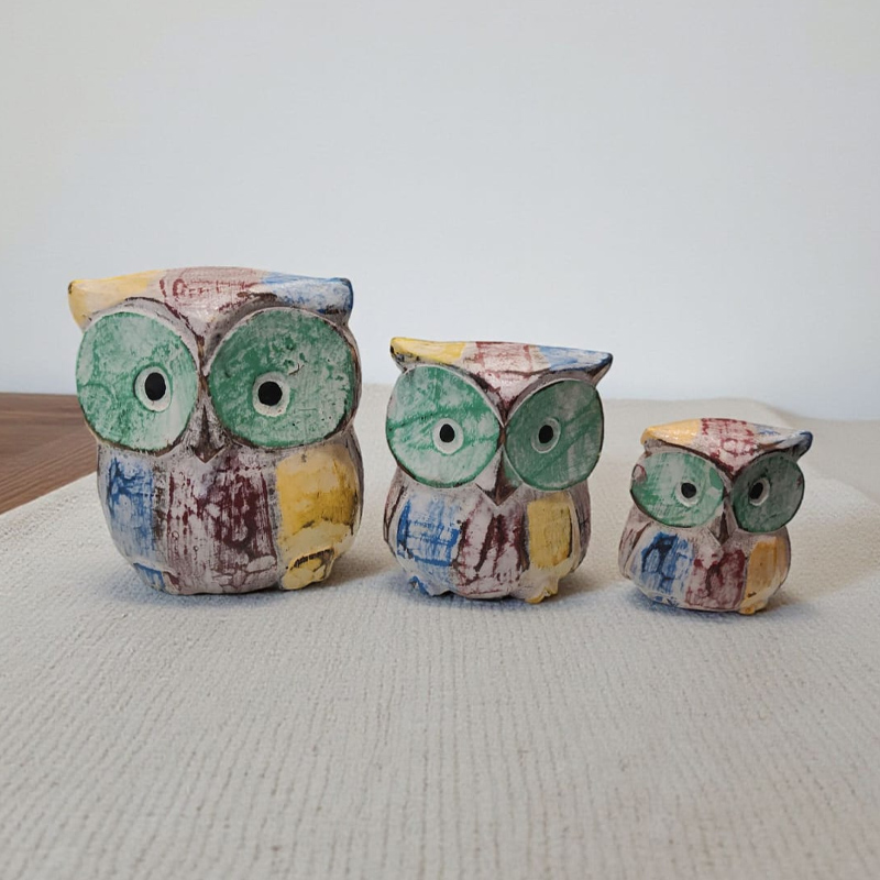 Buho Madera Tricolor