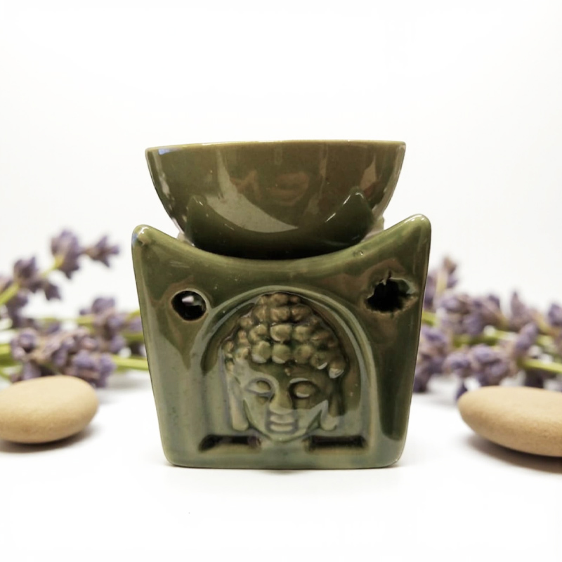 Hornito Rostro de Buda Verde 8 cm