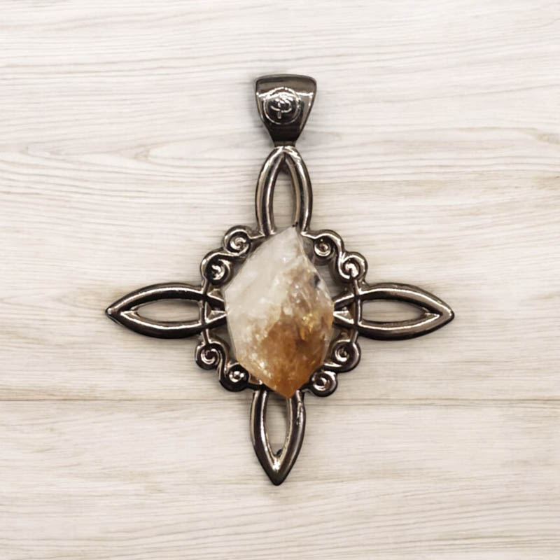 Dije Nudo de Brujas XL Citrino en Bruto