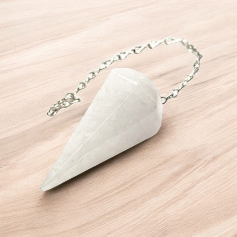 Pendulo Gema Cuarzo Blanco