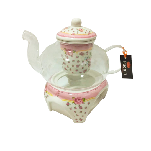 Tetera Vidrio con Infusor y Vela 17cm