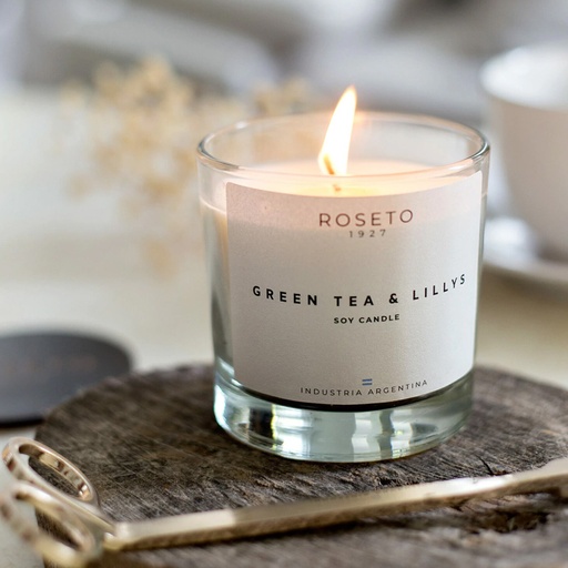 Vela Aromática Roseto Green Tea &amp; Lillys 250gr