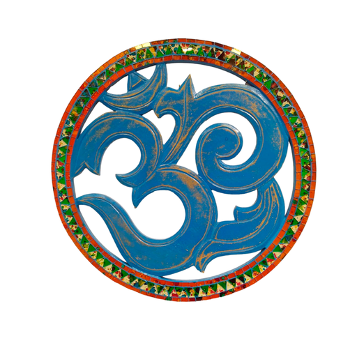 Colgante Circular Om Madera con Espejos 40cm