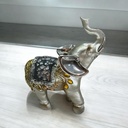 Elefante Manto Dorado y Plateado con Espejos 13cm