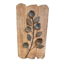 Cuadro de Flores en Metal y Madera 60x32cm