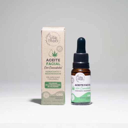 Aceite Facial con Cannabidiol, CBD &amp; Rosa Mosqueta, x15ml, Sentida Botanica