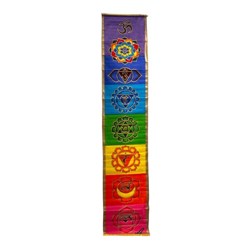 Banderin 7 Chakras Fondo Colores 1.90x0.40cm