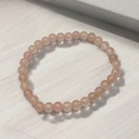 Pulsera Gema Cuarzo Rosa Elástica Esferas 6mm