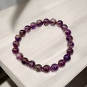 Pulsera Gema Amatista Elástica Esferas 6mm