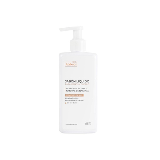 Jabón Líquido Manos y Cuerpo Verbena y Extracto Natural de Naranja  300ml, Labco