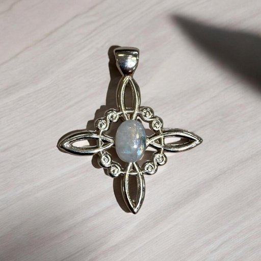 Dije Nudo de Brujas XL con Piedra de la Luna Rolada