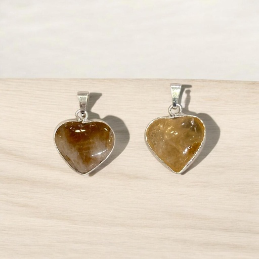 Dije Gema Citrino Corazon con Virola