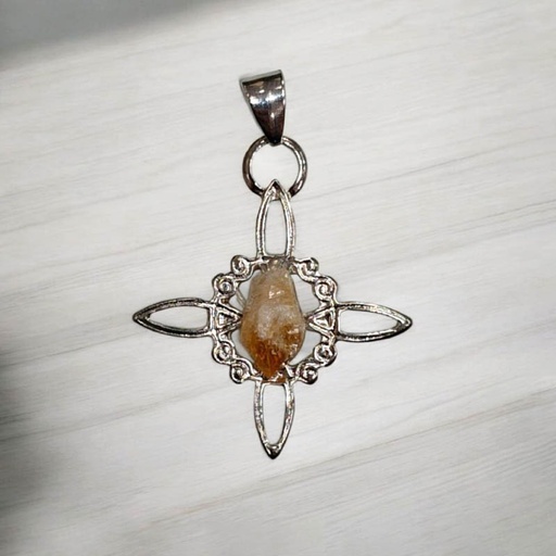 Dije Nudo de Brujas Mediano Citrino en Bruto