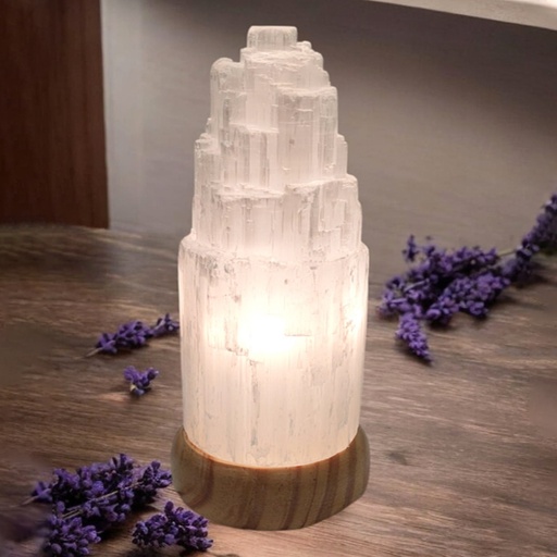 Lampara Catedral de Selenita 34cm