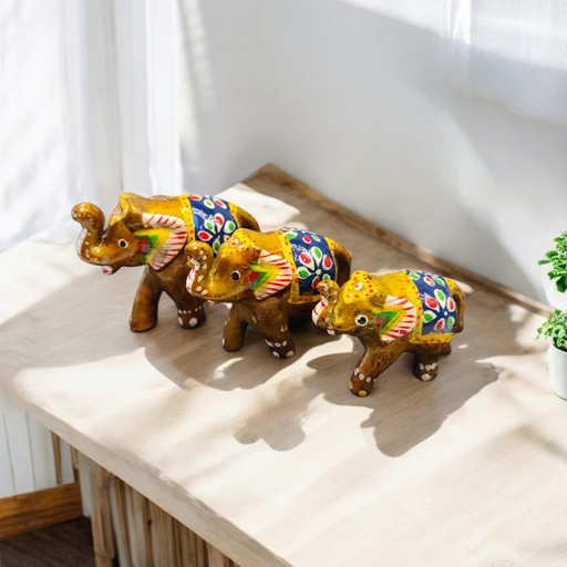 Elefante Resina Dorado