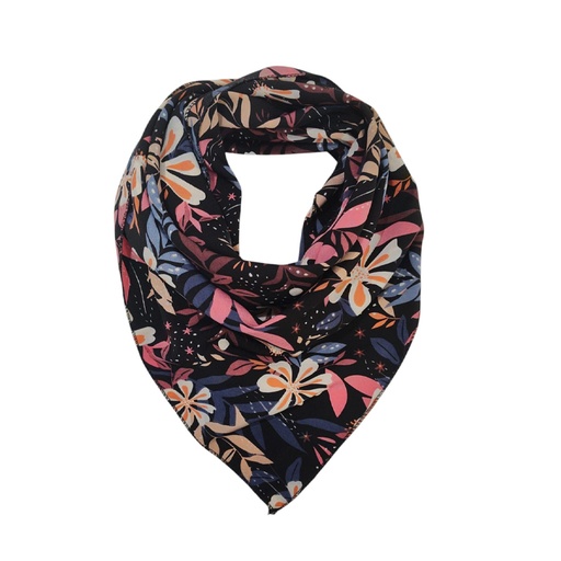 Pañuelo Flores Black 70x70cm