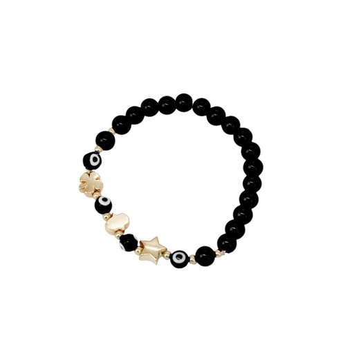 Pulsera Elastica Amuletos Negra