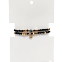 Set Pulseras Hilo y Elastica Negra con ojo Turco y Mano de Fatima