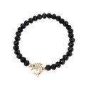 Pulsera Elastica Negra con Delfin con Strass