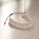 Pulsera Gema Cuarzo Rosa Hilo Esferas