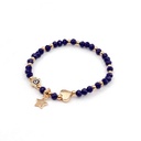 Pulsera Elastica Azul con Corazon, Mano de Fatima, Ojo Turco y Estrella