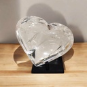 Corazon Cuarzo Cristal 10cm con Base
