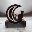 Cascada de Humo Madera Luna con Gato