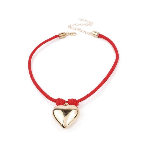Collar Cordon con Corazon Dorado