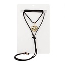 Collar Gamuza Negra con Corazon Dorado