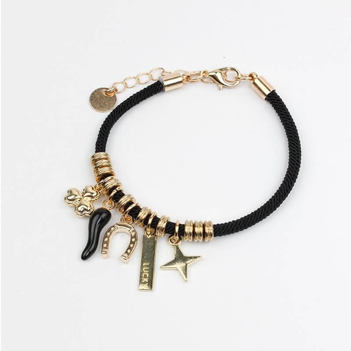 [95209] Pulsera Amulet Charms Negra
