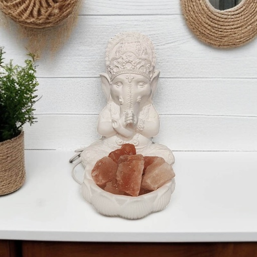 Lampara de Sal con Ganesha de Yeso Chico 22cm
