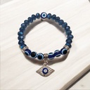 Pulsera Elastica Azul con Ojo Turco con Strass