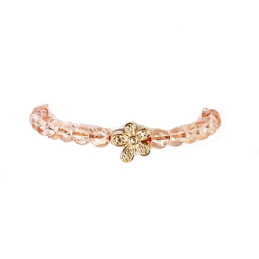 [98869] Pulsera Hilo Beige Golden Flower
