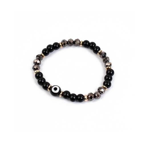 Pulsera Elastica Negra con Ojo Turco Amulet