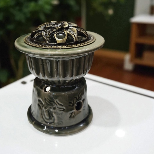 [6001234568209] Hornito con Dragon Verde 13cm