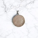 Dije Gema Cuarzo Rosa Medallon con Virola