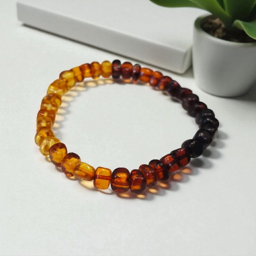 Pulsera Gema Ambar Elastica Cubos