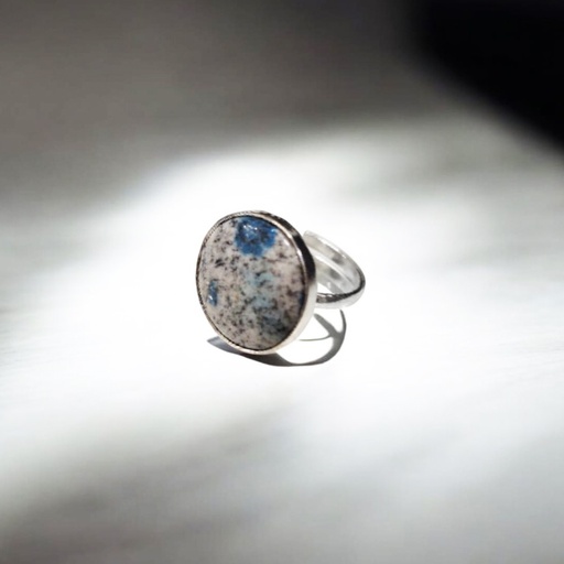 Anillo Gema Jaspe K2 (Granito Gris con Azurita)
