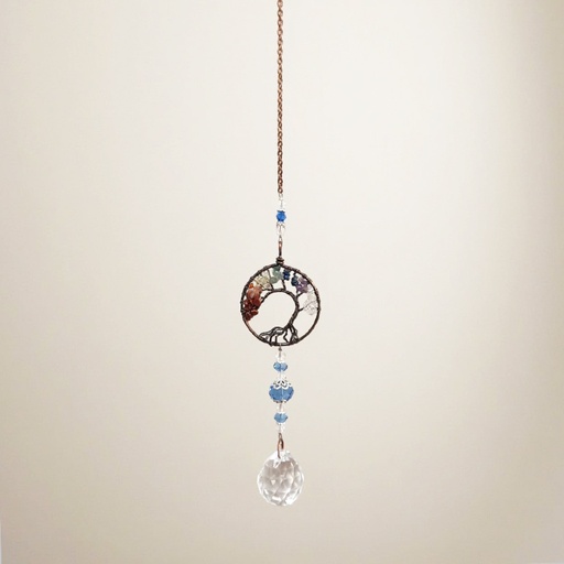 Atrapasoles Arbol con Cristales Naturales 40cm