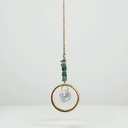 Atrapasoles Aro Dorado con Cuarzo Verde